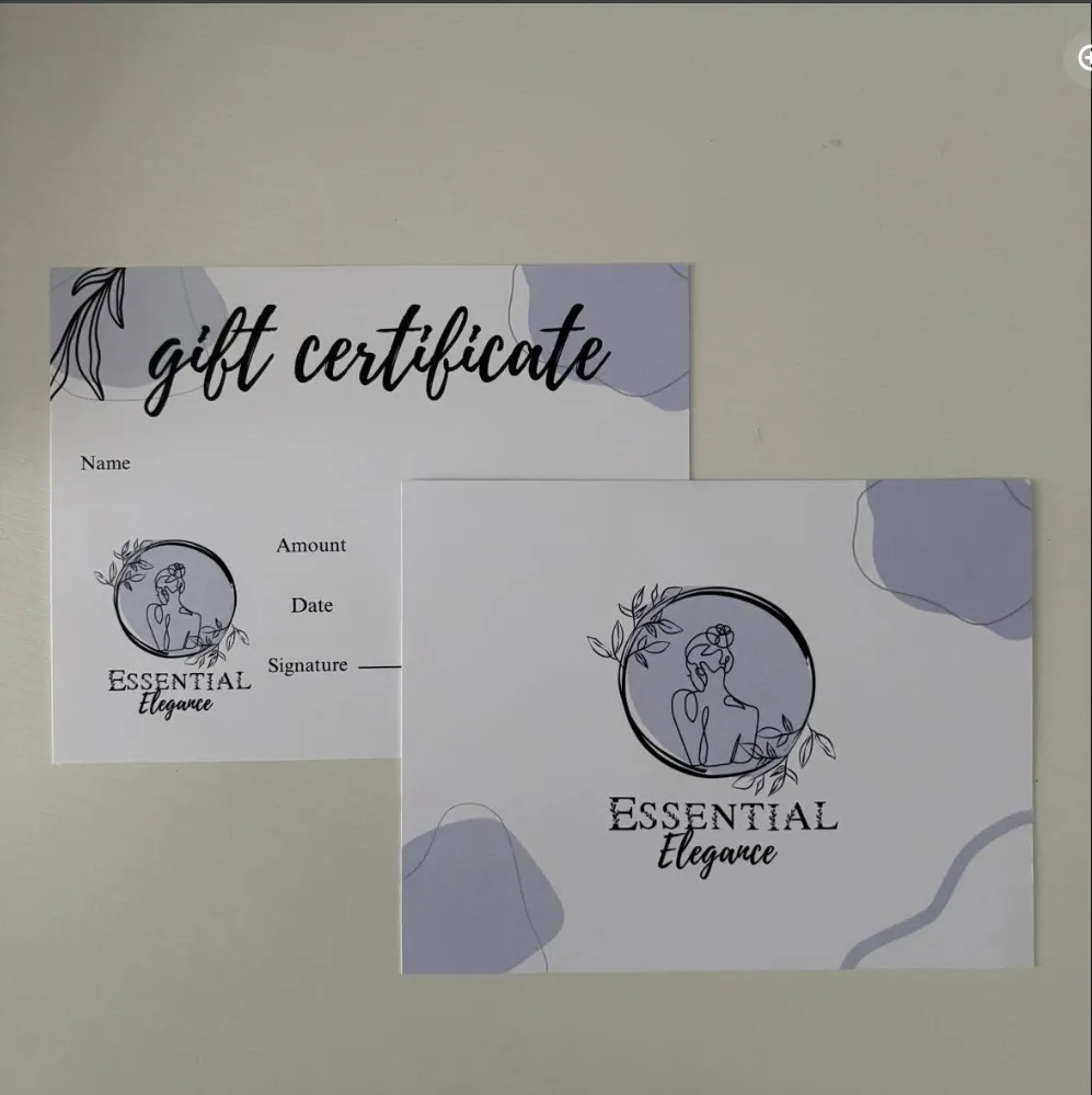 Two Essential Elegance gift certificates