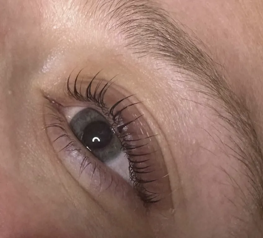 Lifted lashes, close up